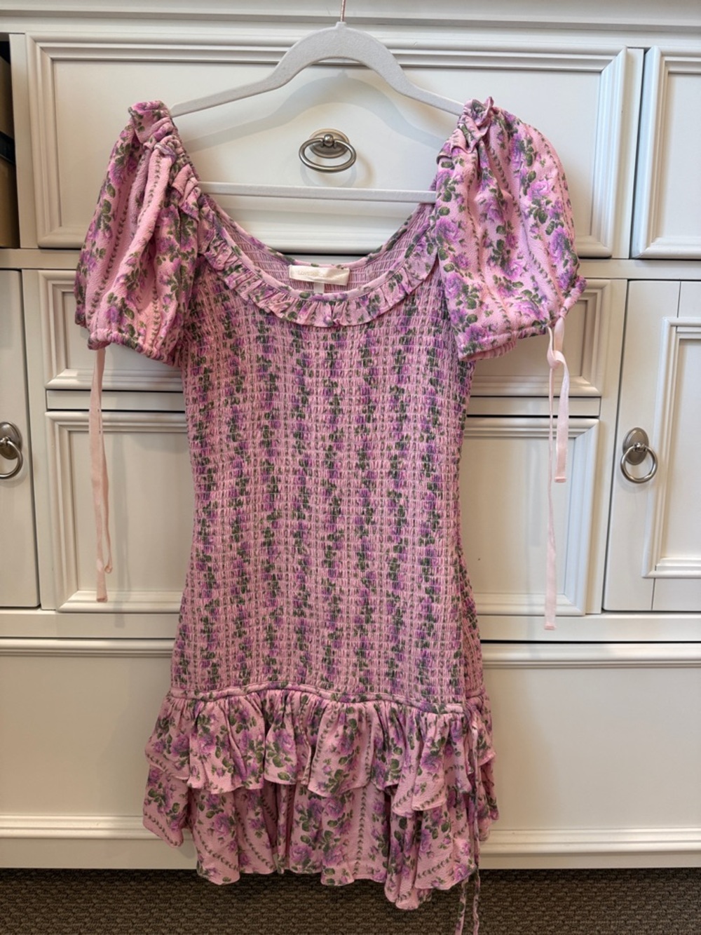 LoveShackFancy Pink Floral Dress